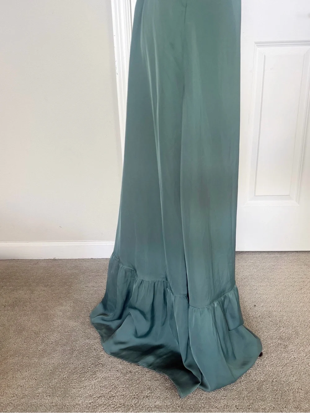 Abercrombie & Fitch Tie-Shoulder Satin Wrap Maxi Dress Size Medium